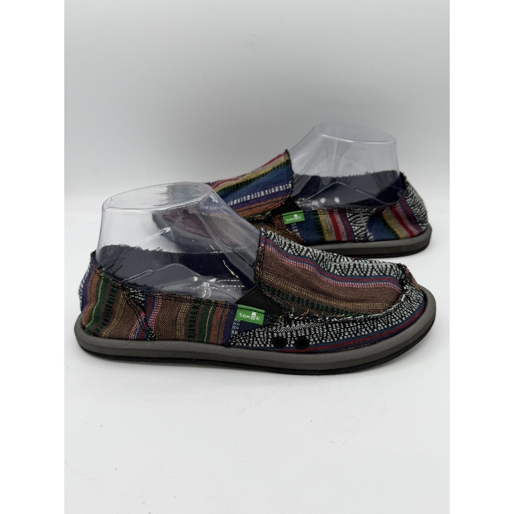 Sanuk Women's Donna Slip On Shoes Vibrant Multicolor Blanket Pattern Size 8
